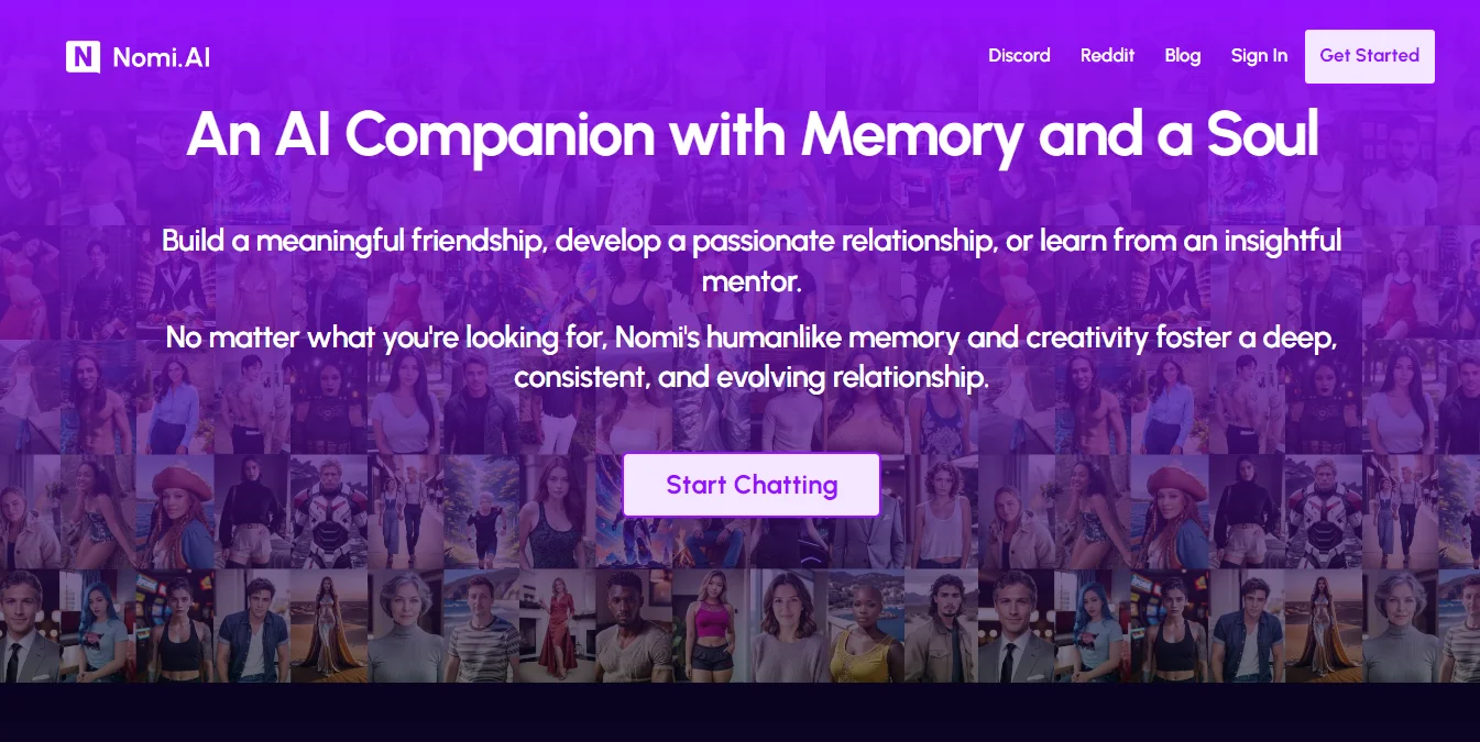 Nomi.ai Home Page