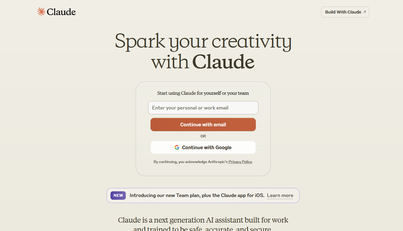 Claude Home Page