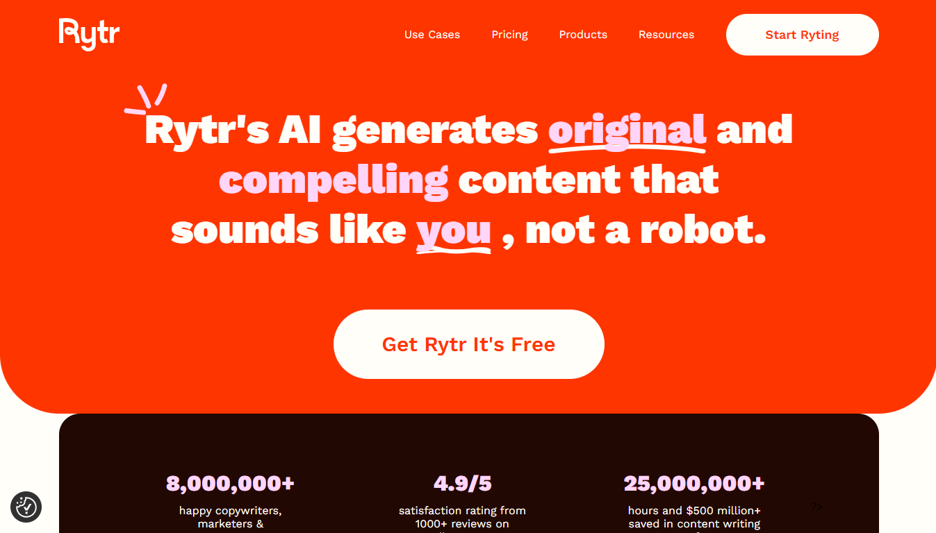 Rytr Home Page