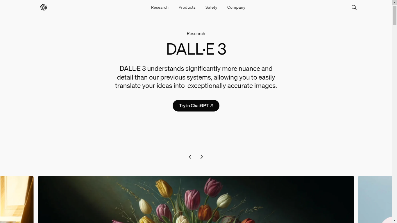 DALL·E 3 Home Page