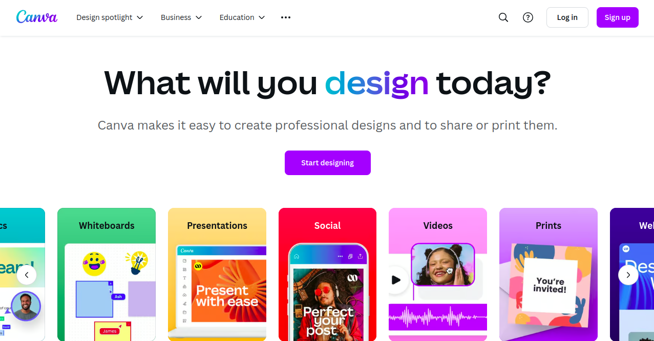 Canva AI Home Page