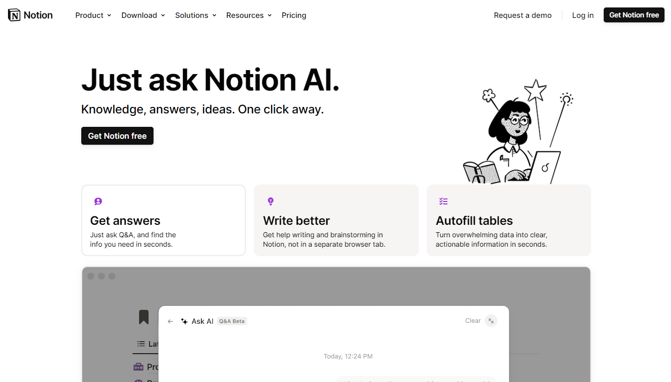 Notion AI Home Page