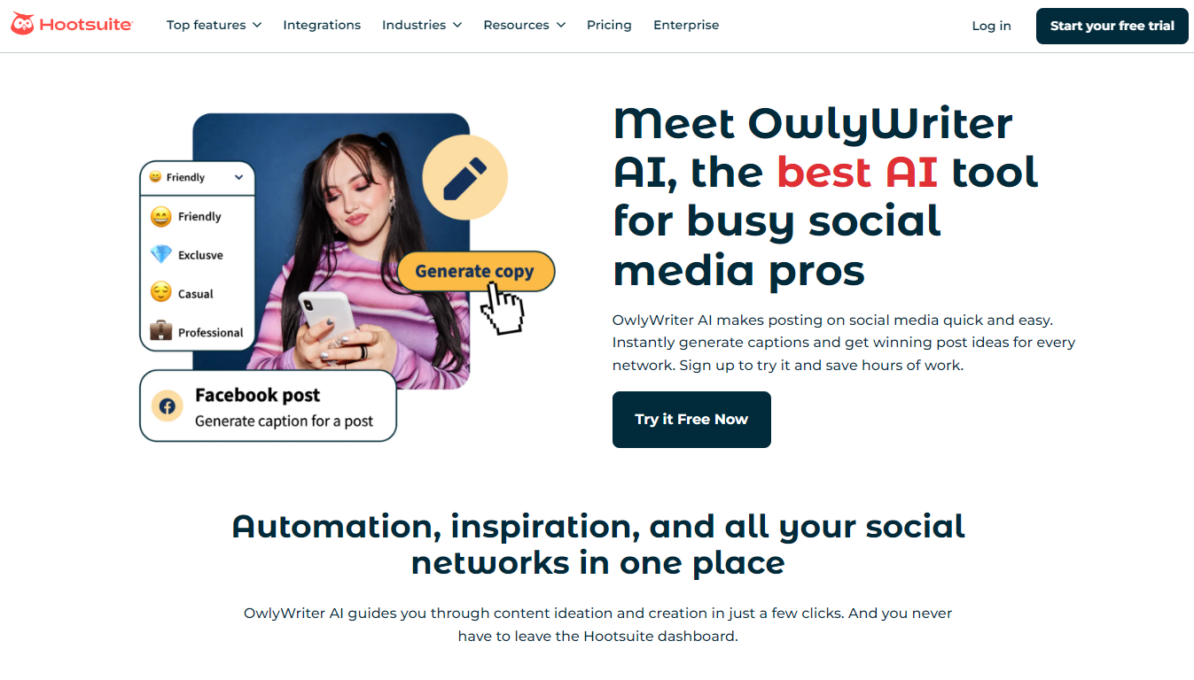 OwlyWriter AI Home Page