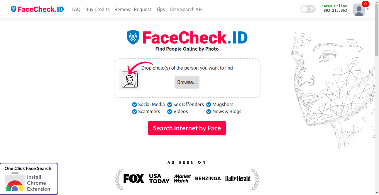 FaceCheck ID Home Page