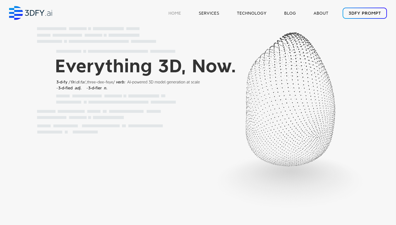 3DFY.ai Home Page