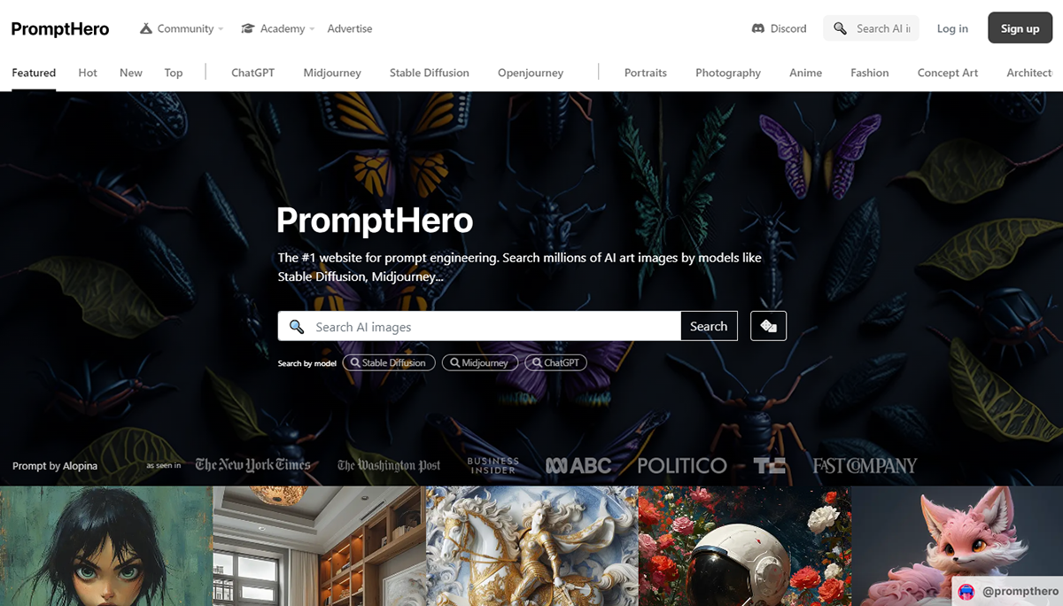 PromptHero Home Page