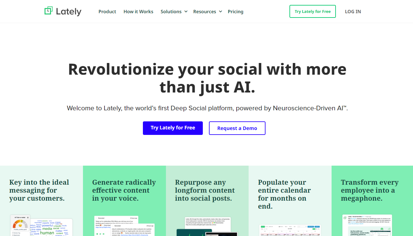 Lately.ai Home Page