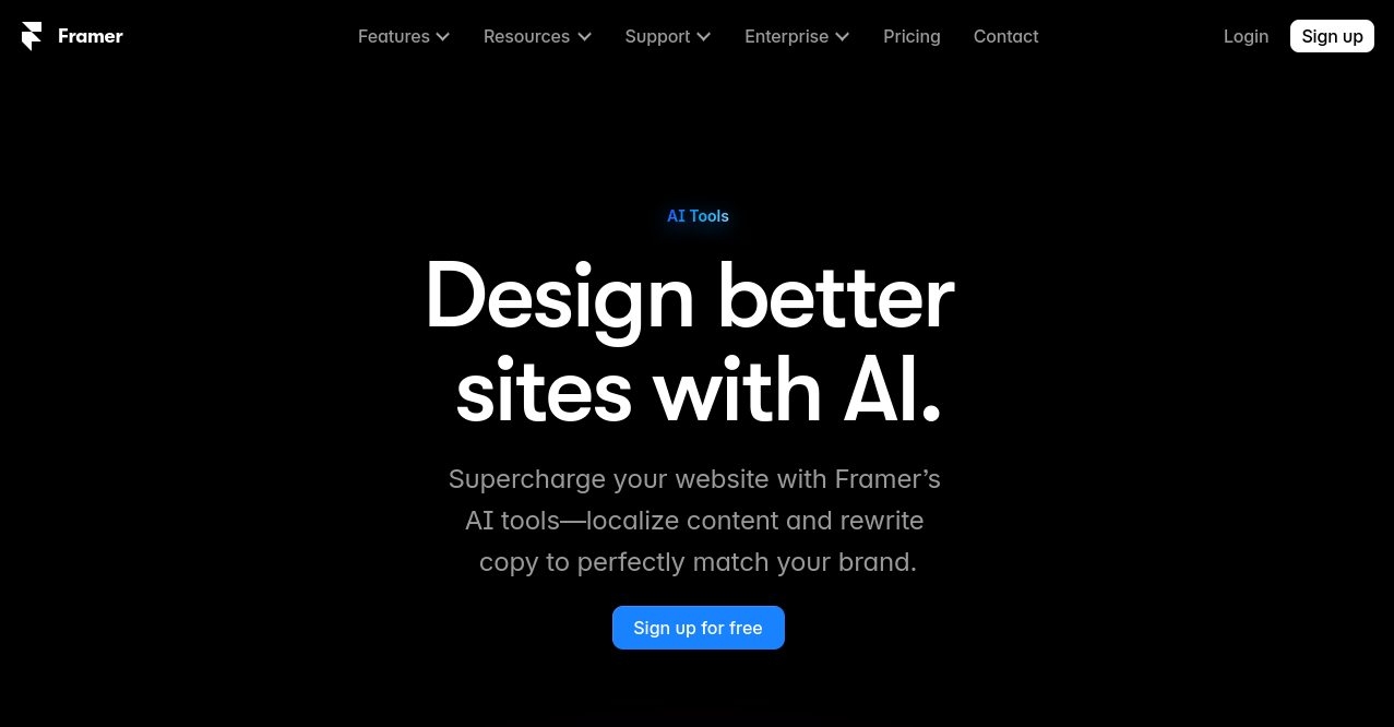  Framer AI Home Page