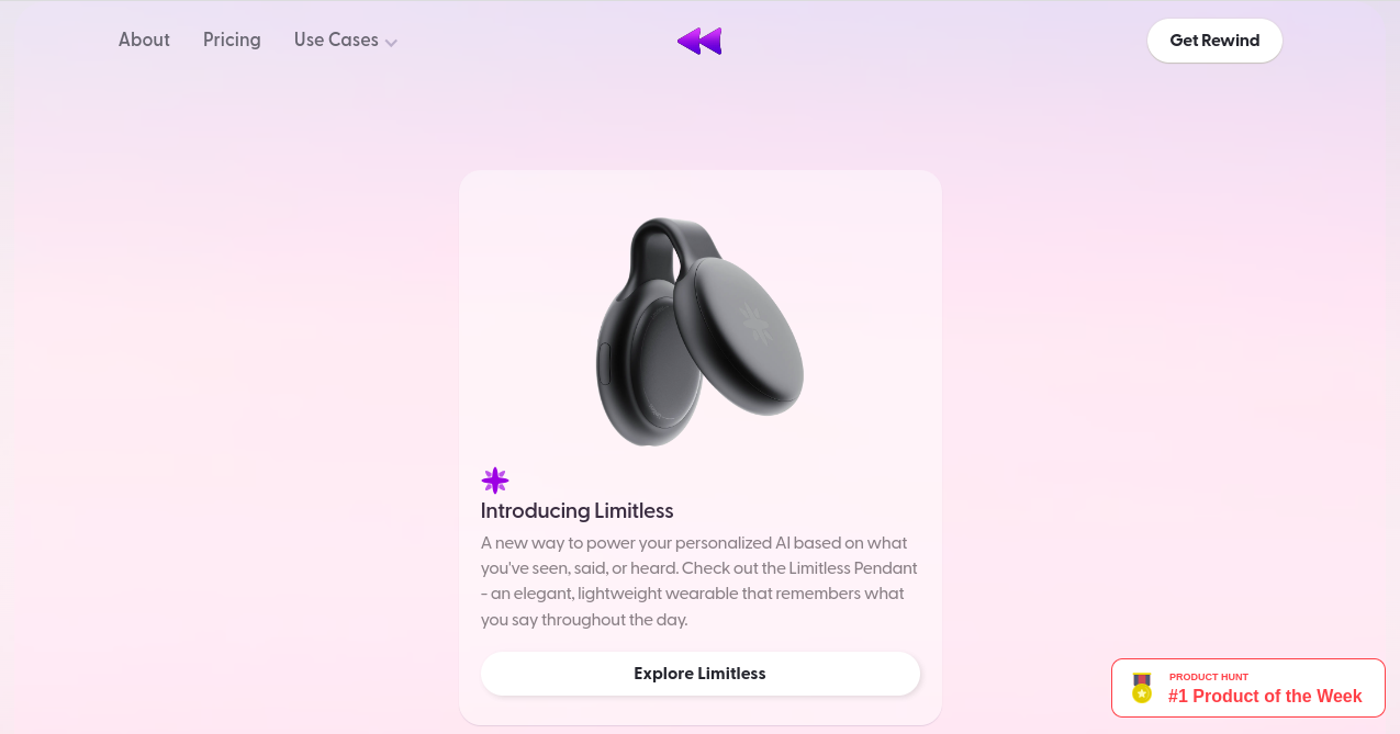 Rewind AI Home Page