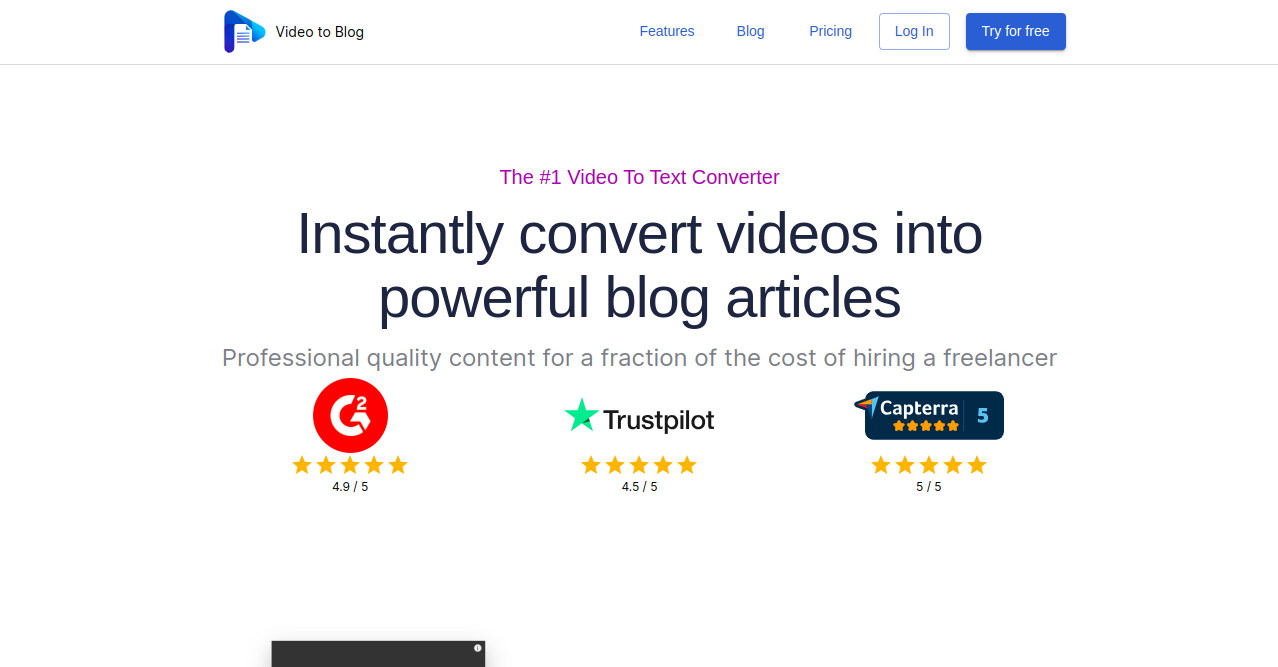 Video To Blog Home Page