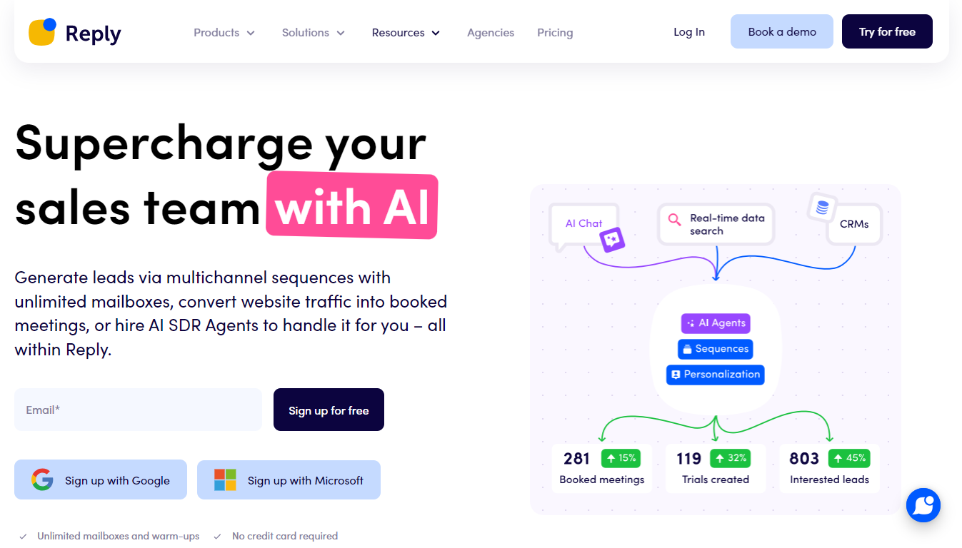 Reply.io Home Page