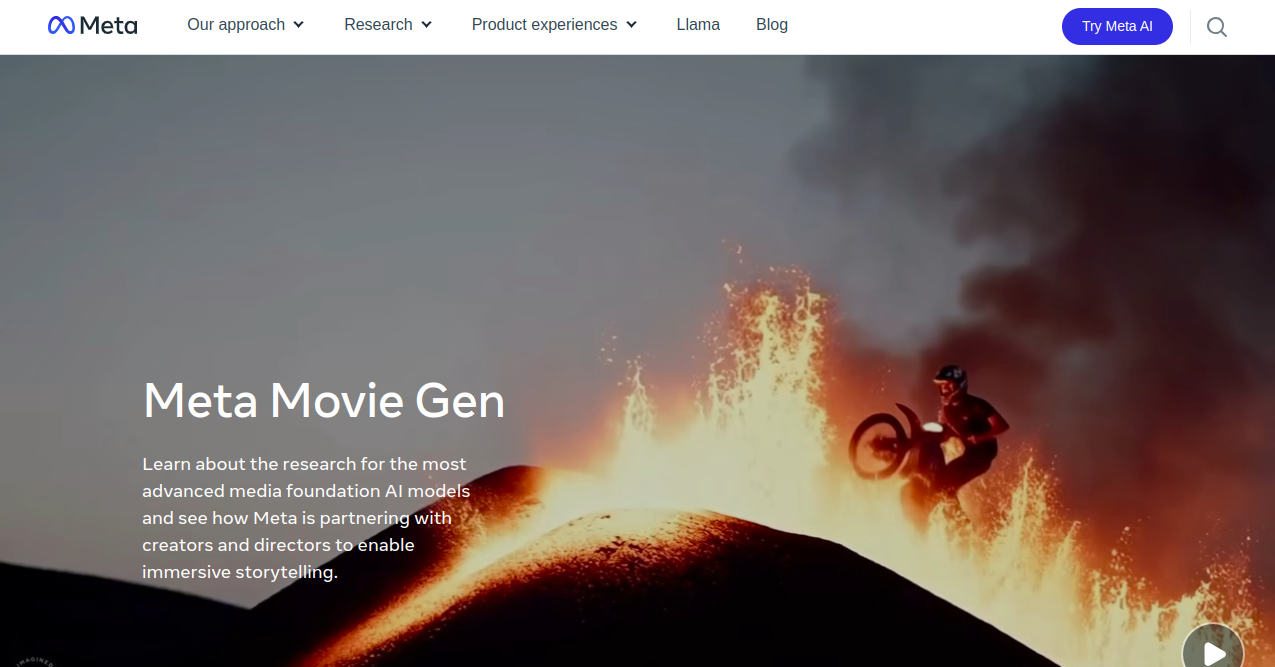 Meta Movie Gen Home Page